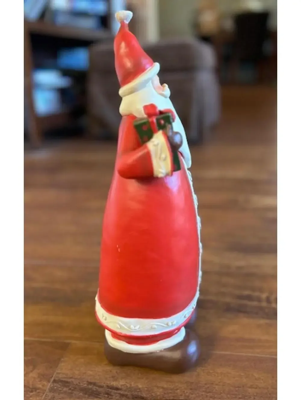 Vintage Ceramic Santa Claus Figurine with Gift